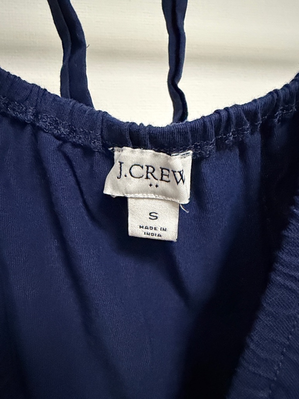 J. Crew Navy Puff-Sleeve Eyelet Blouse - Picture 2 of 3